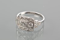 Lot 1748 - ART DECO DIAMOND DRESS RING the rectangular...