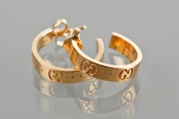 Lot 1755 - PAIR OF EIGHTEEN CARAT GOLD GUCCI HOOP...
