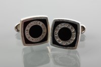Lot 1764 - PAIR OF BULGARI CUFFLINKS of cushion shape,...