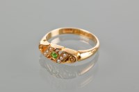 Lot 1768 - VICTORIAN PEARL AND DEMANTOID GARNET RING with...