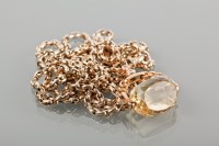 Lot 1773 - NINE CARAT GOLD GUARD CHAIN 35g, with a...