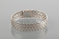 Lot 1776 - 1970S WHITE GOLD BRACELET with textured links,...
