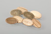 Lot 1779 - PAIR OF NINE CARAT GOLD CUFF LINKS 3.6g; along...
