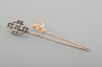 Lot 1788 - RUBY AND DIAMOND STICK PIN in the form of a...