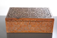 Lot 722 - EARLY 20TH CENTURY OAK LAP DESK carved all...