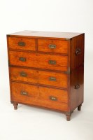 Lot 746 - EARLY VICTORIAN BRASS BOUND TEAK CAMPAIGN...