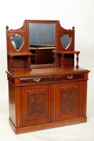 Lot 767 - VICTORIAN CARVED MAHOGANY MIRRORED SIDEBOARD...