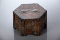 Lot 793 - ARTS AND CRAFTS OCTAGONAL COPPER BISCUIT BOX...