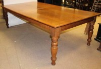Lot 809 - EDWARDIAN OAK LIBRARY TABLE with solid top on...