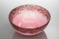 Lot 471 - MONART GLASS BOWL the swirled pink glass with...