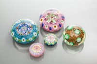 Lot 476 - TWO MONART MILLEFLEUR GLASS PAPERWEIGHTS one...