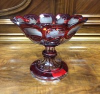 Lot 482 - EARLY VICTORIAN ENGLISH CRANBERRY CUT GLASS...