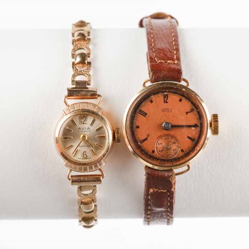 Lot 1575 - LADY'S NINE CARAT GOLD TREBEX WRIST WATCH the...