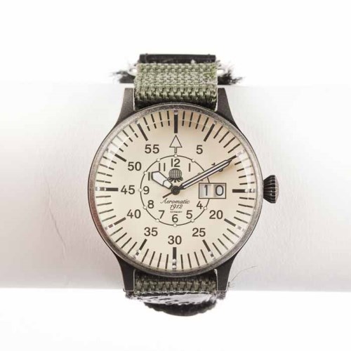 Aeromatic 1912 47mm Pilot Alarm Chronograph | Brown Leather Strap Watch