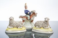 Lot 493 - 19TH CENTURY STAFFORDSHIRE FIGURE OF PUNCH...