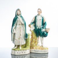 Lot 501 - PAIR OF UNUSUAL STAFFORDSHIRE FIGURES OF...