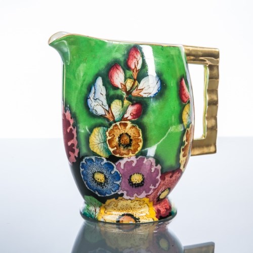 Lot 504 - ART DECO CARLTON WARE 'HOLLYHOCKS' PATTERN JUG...