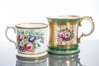 Lot 510 - TWO 19TH CENTURY ENGLISH HAND-PAINTED FLORAL...