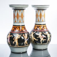 Lot 517 - PAIR OF LATE 19TH CENTURY GERMAN SARREGUEMINES...