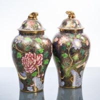 Lot 518 - PAIR OF SPODE CHINOISERIE-STYLE LIDDED VASES...