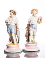 Lot 527 - PAIR OF 19TH CENTURY GERMAN BISQUE PORCELAIN...