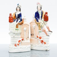 Lot 528 - FOUR 19TH CENTURY FLATBACK STAFFORDSHIRE...