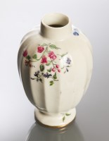 Lot 538 - EARLY WORCESTER FLORAL VASE of oviform with...