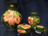 Lot 551 - COLLECTION OF MOORCROFT 'HIBISCUS' PATTERN...