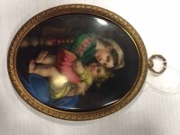 Lot 556 - 19TH CENTURY HAND-PAINTED PORCELAIN PLAQUE...