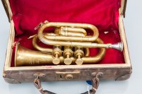 Lot 734 - ENGLISH BRASS CORNET BY BESSONS & Co. H75983,...