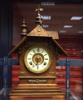 Lot 741 - UNUSUAL AMERICAN ANSONIA CHALET STYLE OAK...