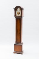Lot 752 - TWENTIETH CENTURY MAHOGANY GRANDMOTHER CLOCK...
