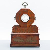 Lot 754 - VICTORIAN BRASS INLAID ROSEWOOD MANTEL CLOCK...