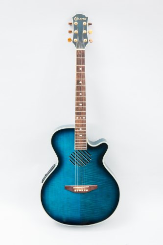 Lot 760 - CRAFTER TURQUOISE ELECTRO-ACOUSTIC GUITAR...