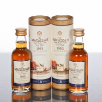 Lot 1154 - THE MACALLAN 1981 18 YEAR OLD MINIATURE 50ml,...