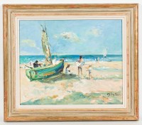 Lot 2158 - * MICHAEL D'AGUILAR, AU BORD DE LA MER oil on...