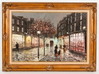 Lot 2221 - * JOHN BAMPFIELD, PARISIAN STREET SCENE oil on...