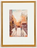 Lot 2265 - TIM RAFFERTY, EVENING, BARCELONA watercolour...