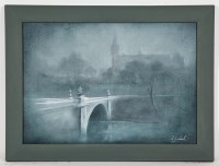 Lot 2330 - DALE BISSLAND, PRINCE OF WALES BRIDGE oil on...