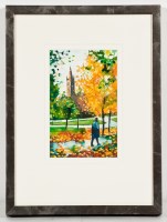 Lot 2410 - BRYAN EVANS, FALLEN LEAVES IN THE PARK...