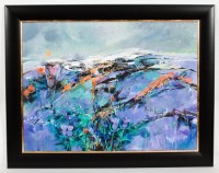 Lot 2419 - SHELAGH CAMPBELL, WINTER SUN, ARRAN acrylic on...