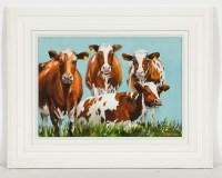 Lot 2429 - LYNNE JOHNSTONE, GIRLS IN GRASS oil on canvas...