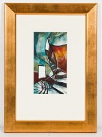 Lot 2435 - BRYAN EVANS, DOWN A SEPIA SPIRAL watercolour...