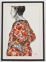 Lot 2520 - * DOROTHY BLACK, SLOUCHING GIRL mixed media on...