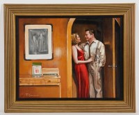 Lot 2525 - * TODD GARNER, SIR WINSTON & WIFE oil on...