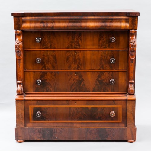Lot 1033 - VICTORIAN MAHOGANY COLUMN CHEST OF DRAWERS the...
