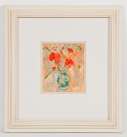 Lot 2176 - * IRENE LESLEY MAIN, POPPIES mixed media on...