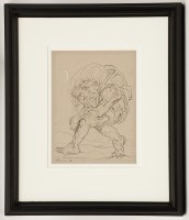 Lot 2222 - * PETER HOWSON OBE, PILGRIM charcoal, wash and...