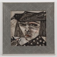 Lot 2225 - * JOYCE CAIRNS, BIRD HEAD mixed media on paper,...