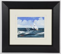 Lot 2238 - * MICHELLE CARLIN, THE YACHT RACE oil on board,...